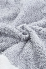 Load image into Gallery viewer, Grey White Zip Neck Oversize Fluffy Fleece Pullover