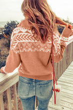 Load image into Gallery viewer, Geometry Knit Quarter Zip Sweater