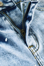 Load image into Gallery viewer, Distressed Bleached Denim Shorts