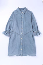 Load image into Gallery viewer, Buttoned Long Sleeve Denim Mini Dress
