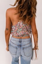 Load image into Gallery viewer, Multicolor Wrapped V Neck Floral Tank Crop Top