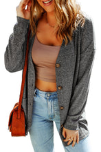 Load image into Gallery viewer, Heather Knit Pocketed Button Front Cardigan