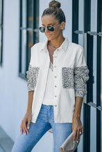 Load image into Gallery viewer, Contrast Leopard Denim Jacket