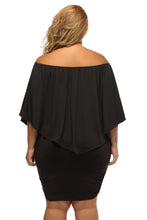 Load image into Gallery viewer, Plus Size Multiple Dressing Layered Black Mini Poncho Dress