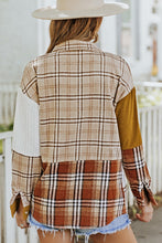 Load image into Gallery viewer, Plaid Color Block Patchwork Shirt Jacket with Pocket