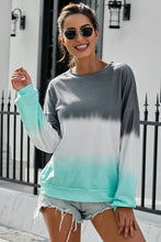 Load image into Gallery viewer, Color Block Tie Dye Pullover Sweatshirt