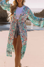 Load image into Gallery viewer, Multicolor Long Sleeve Tassel Tie Floral Kimono