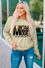 Load image into Gallery viewer, Khaki MOM MODE Leopard Print Long Sleeve Sweatshirt