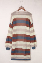 Load image into Gallery viewer, Striped Color Block Hollowed Knit Cardigan