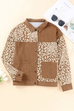 Load image into Gallery viewer, Leopard Print Corduroy Long Sleeve Jacket