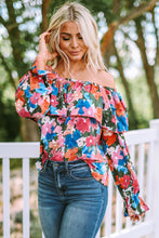 Load image into Gallery viewer, Floral Print Ruffled Off Shoulder Blouse