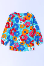 Load image into Gallery viewer, Multicolor Floral Print V Neck 3/4 Sleeve Blouse