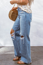 Load image into Gallery viewer, Destroyed Open Knee Wide Leg Jeans
