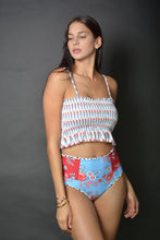 Load image into Gallery viewer, High Waist Printed Smocked Bikini