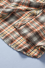 Load image into Gallery viewer, Plaid Print Button Long Sleeve Plus Size Shirt Coat