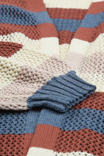 Load image into Gallery viewer, Striped Color Block Hollowed Knit Cardigan