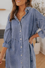 Load image into Gallery viewer, Buttoned Long Sleeve Denim Mini Dress
