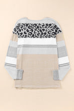 Load image into Gallery viewer, Leopard Color Block V Neck Top
