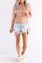 Load image into Gallery viewer, Khaki Solid Color Drawstring Hoodie with Kangaroo Pocket