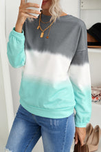 Load image into Gallery viewer, Color Block Tie Dye Pullover Sweatshirt