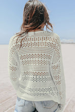 Load image into Gallery viewer, Hollow Out Crochet V Neck Pullover Sweater