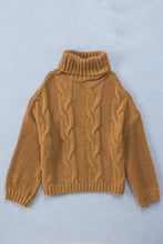 Load image into Gallery viewer, Cuddle Weather Cable Knit Handmade Turtleneck Sweater