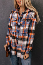 Load image into Gallery viewer, Multicolor Plaid Button Down Ruffled Shirt Jacket