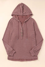 Load image into Gallery viewer, Buttoned High and Low Hem Hoodie