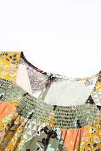 Load image into Gallery viewer, Square Neck Mixed Print Blouse