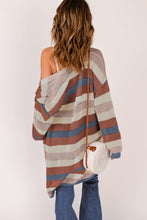 Load image into Gallery viewer, Striped Color Block Hollowed Knit Cardigan
