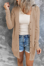 Load image into Gallery viewer, Solid Color Open-Front Buttons Cardigan