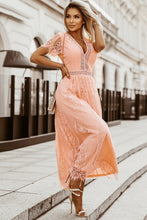 Load image into Gallery viewer, Blue Fill Your Heart Lace Maxi Dress