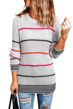 Load image into Gallery viewer, Ribbed Knit Striped Sweater