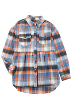 Load image into Gallery viewer, Multicolor Plaid Button Down Ruffled Shirt Jacket