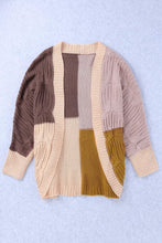 Load image into Gallery viewer, Color Block Loose Open Front Knitted Cardigan