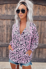 Load image into Gallery viewer, Print Zipper Kangaroo Pocket Pullover Hoodie