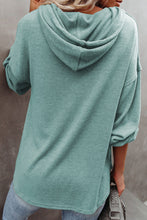 Load image into Gallery viewer, Buttoned High and Low Hem Hoodie