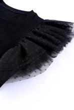 Load image into Gallery viewer, Dotty Mesh Ruffle Sleeve Ribbed Knit Top