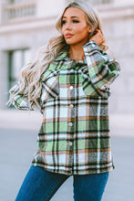Load image into Gallery viewer, Geometric Plaid Print Pocketed Shacket