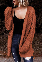 Load image into Gallery viewer, Open Front Woven Texture Knitted Cardigan with Pockets