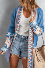 Load image into Gallery viewer, Aztec Print Open Front Knitted Cardigan