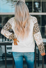 Load image into Gallery viewer, Beige Leopard Print Bubble Sleeve Top