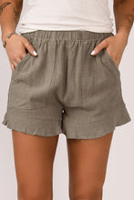 Load image into Gallery viewer, Khaki High Waist Pocketed Ruffle Shorts