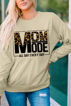Load image into Gallery viewer, Khaki MOM MODE Leopard Print Long Sleeve Sweatshirt