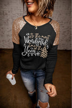 Load image into Gallery viewer, Wonderful Christmas Season Graphic Sequin Shoulder Top