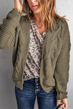 Load image into Gallery viewer, Olive Chunky Wide Long Sleeve Knit Cardigan