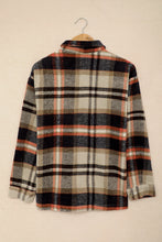 Load image into Gallery viewer, Khaki Geometric Plaid Print Pocketed Shacket