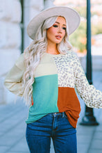 Load image into Gallery viewer, Patchwork Color Block Ribbed Long Sleeve Top