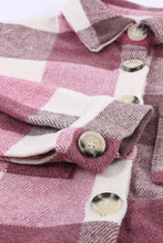 Load image into Gallery viewer, Plaid Color Block Buttoned Long Sleeve Jacket with Pocket