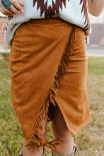 Load image into Gallery viewer, Fringed Wrap Western Midi Skirt
